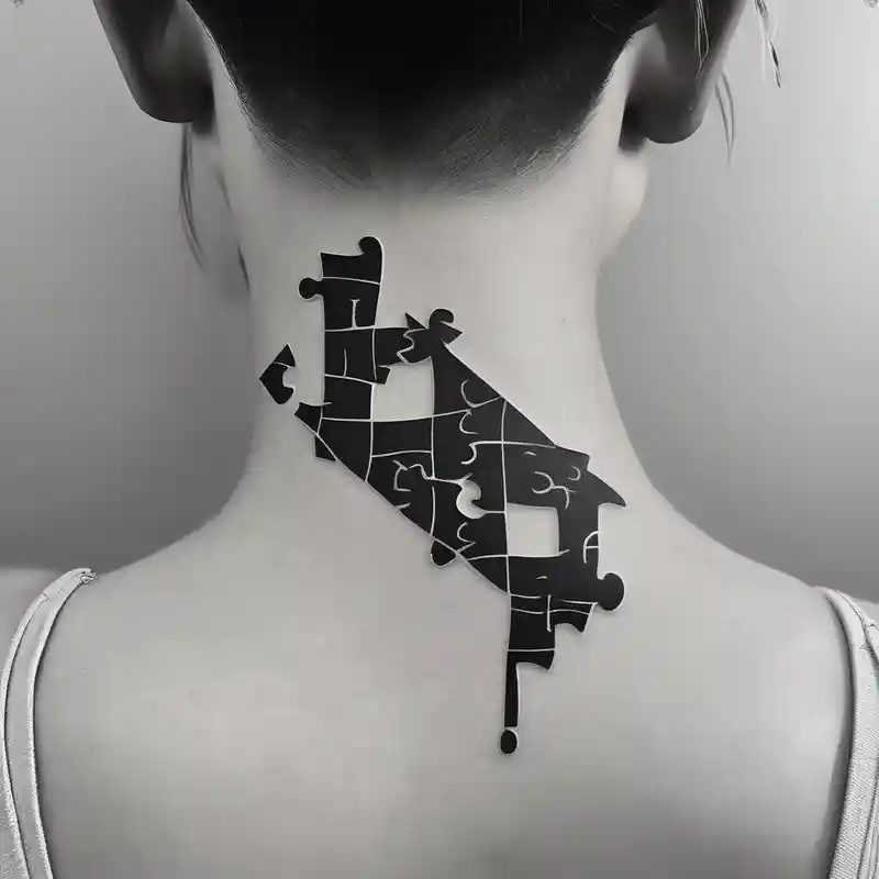 realistic style Ideas de tatuajes de Drake en 2025 about side of the neck puzzle piece tattoo where one of the pieces says Rella drake tattoos and side of the neck puzzle piece tattoo where one of the pieces says Rella drake tattoos